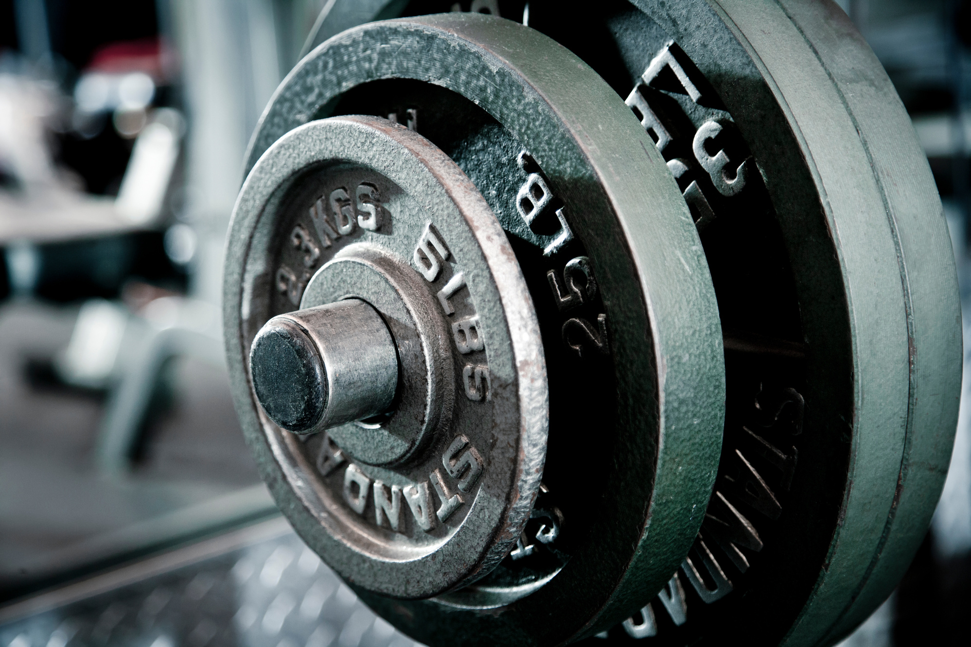 closeup of weights- incline bench press